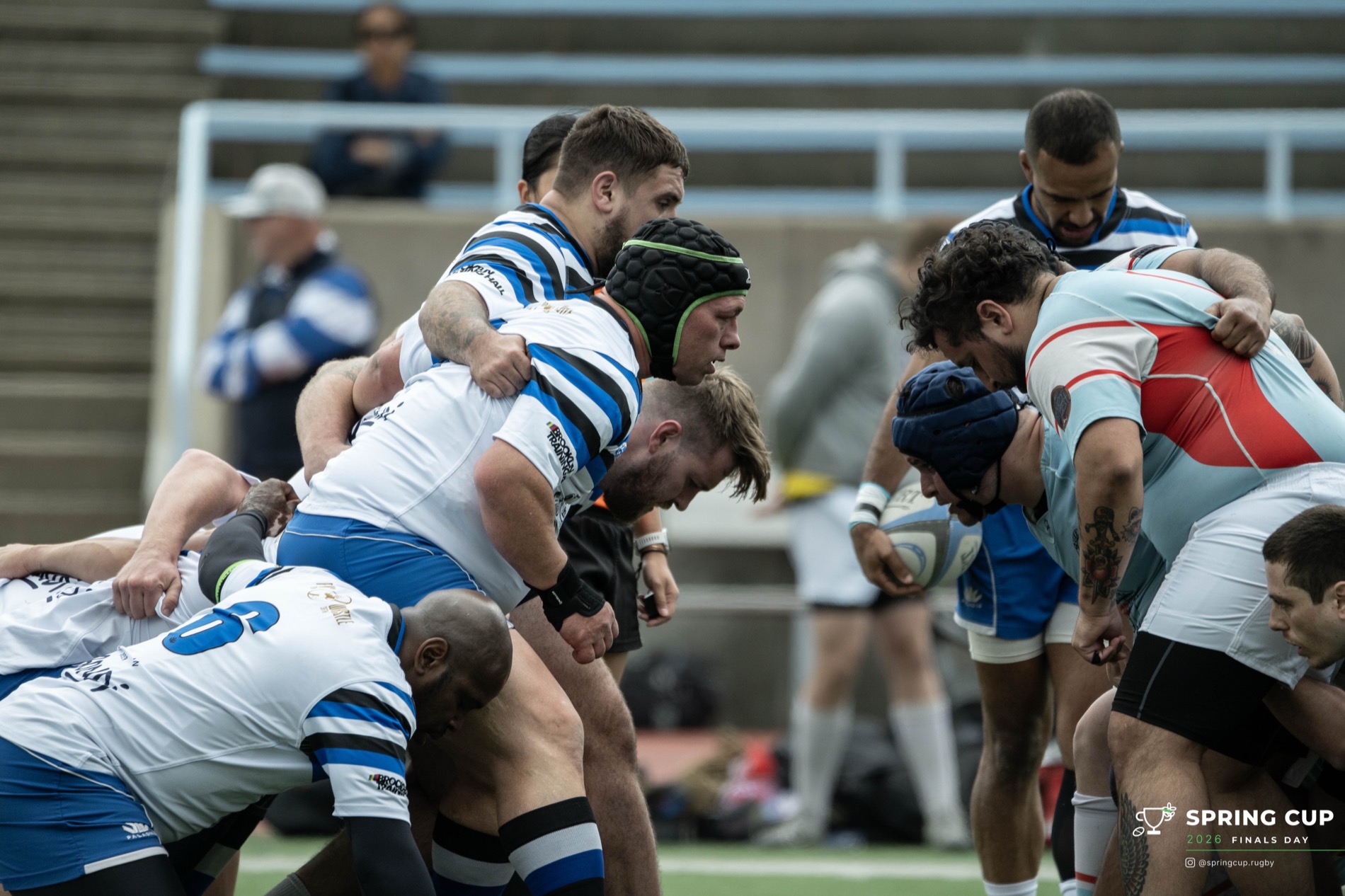 Club rugby, front row engaging at the scrum